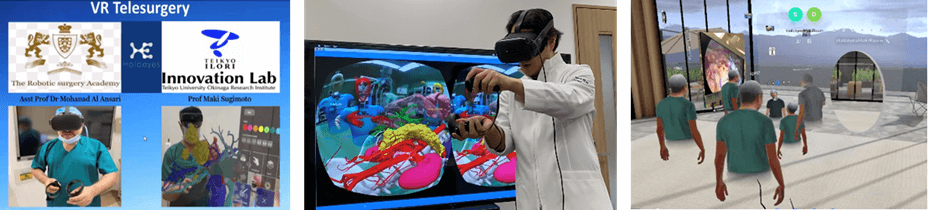 In July 2021, laparoscopic surgery support and training were provided by connecting Tokyo and Dubai using Holoeyes VS.